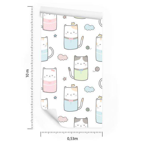 Behang Voor Kinderen - Kittens En Wolken - Afbeelding 8