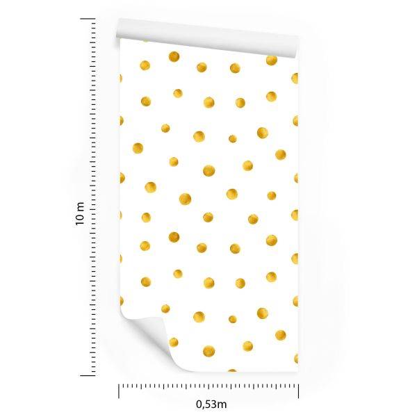 Behang Gele Stippen - Afbeelding 8