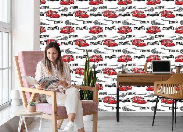 Behang In Cars Rally Cars Kinderkamer - Afbeelding 7