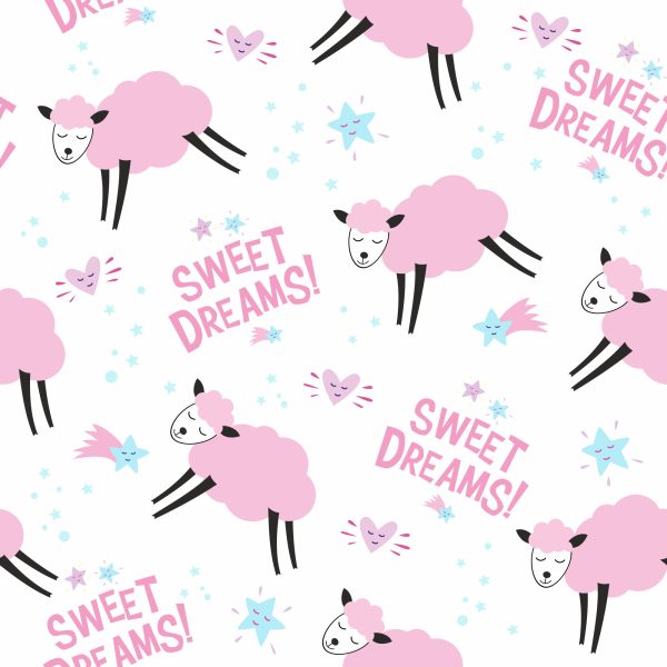 Behang Roze Schaap - Afbeelding 2