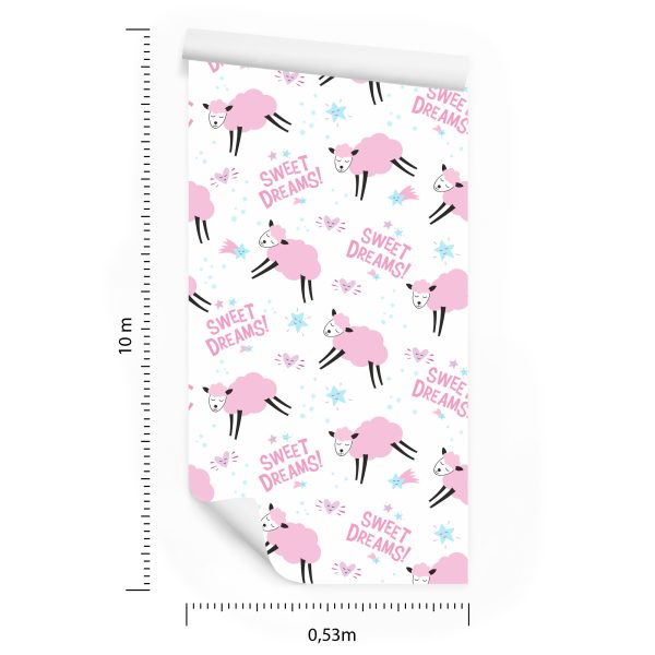 Behang Roze Schaap - Afbeelding 8