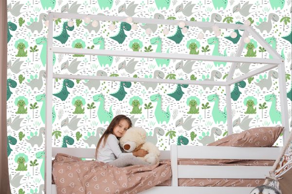 Behang Dinosaurussen Cactussen Voor De Kinderkamer - Afbeelding 7