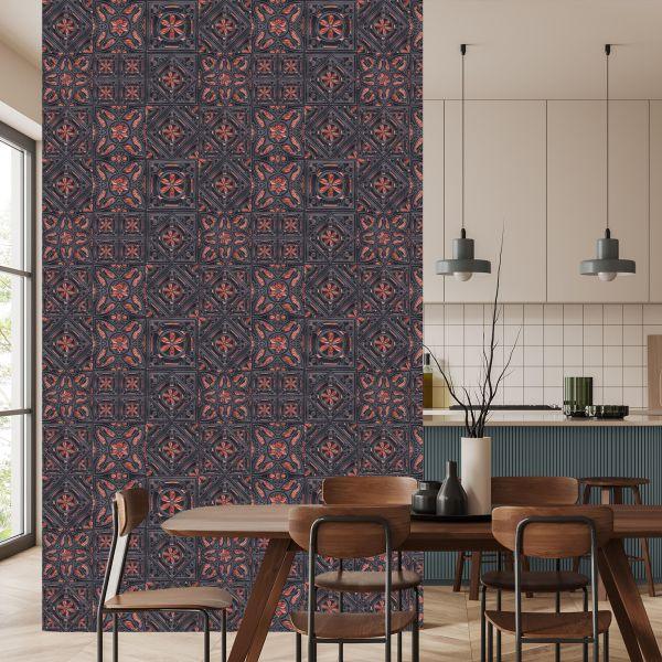 Behang Voor De Eetkamer Imitatie Van Mozaïektegels - Afbeelding 4