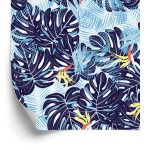 Behang Bladeren In Blauwtinten