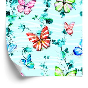 Behang Voor Kinderen, Vlinders, Bloemen, Groen