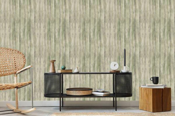 Behang Stijlvolle Verticale Houten Planken - Afbeelding 5