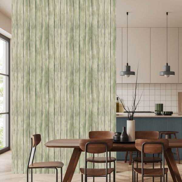Behang Stijlvolle Verticale Houten Planken - Afbeelding 4