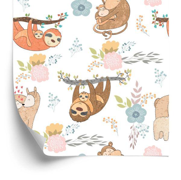 Behang Voor Kinderen - Vrolijke Wilde Dieren