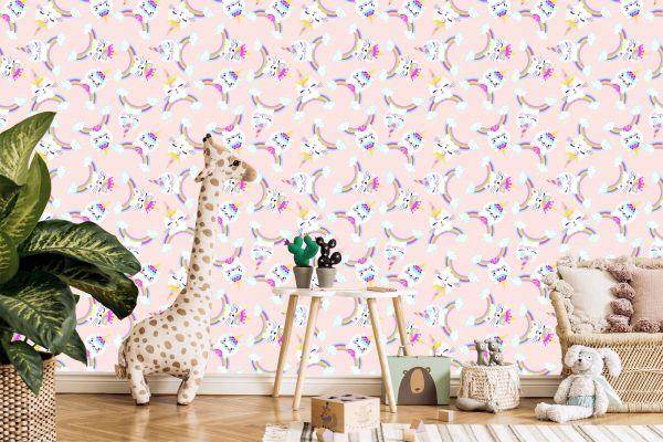 Behang Voor Meisjes. Kittens. Wolken. Regenboog - Afbeelding 5