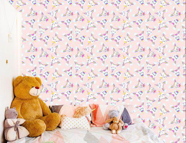 Behang Voor Meisjes. Kittens. Wolken. Regenboog - Afbeelding 6