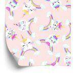 Behang Voor Meisjes. Kittens. Wolken. Regenboog