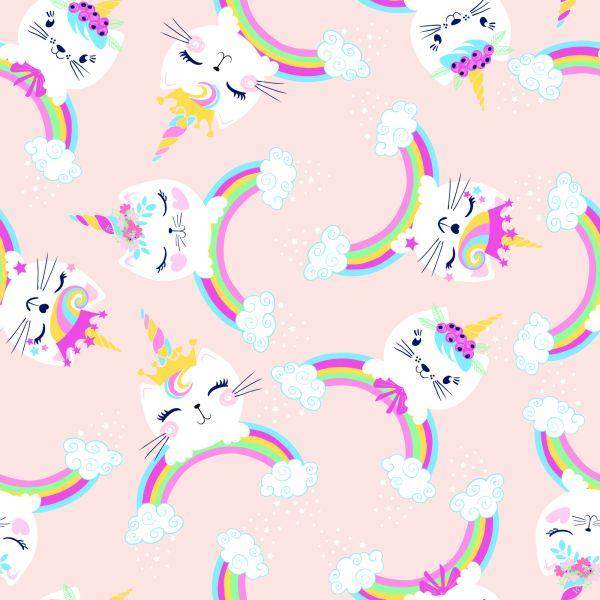 Behang Voor Meisjes. Kittens. Wolken. Regenboog - Afbeelding 2
