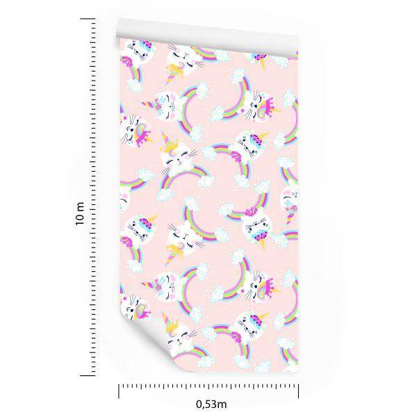 Behang Voor Meisjes. Kittens. Wolken. Regenboog - Afbeelding 8