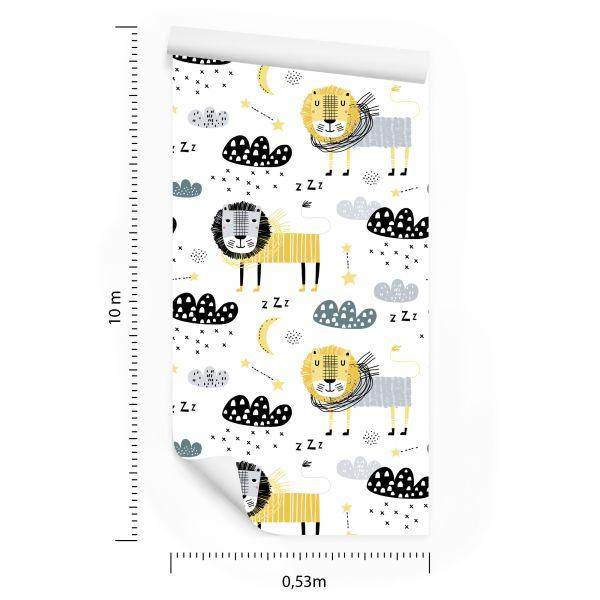 Behang Voor De Jongen Lions Clouds Moons - Afbeelding 8