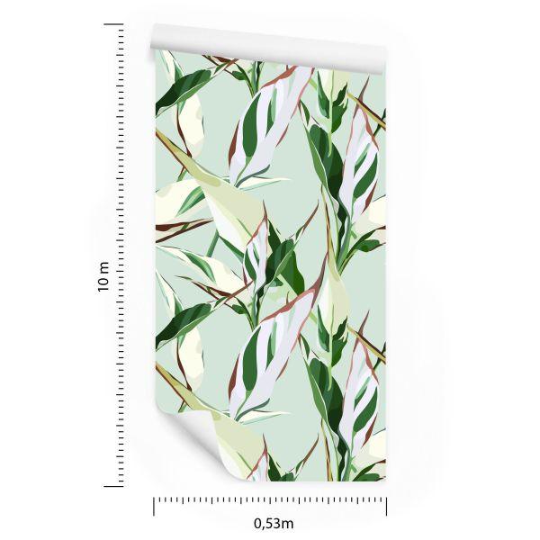 Behang Patronen Met Natuurbladeren In Retrostijl - Afbeelding 8