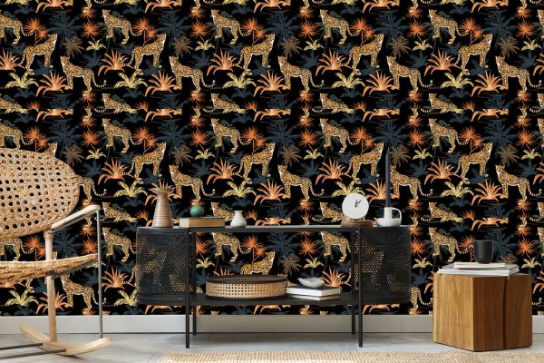 Behang Wilde Katten En Bomen - Afbeelding 5