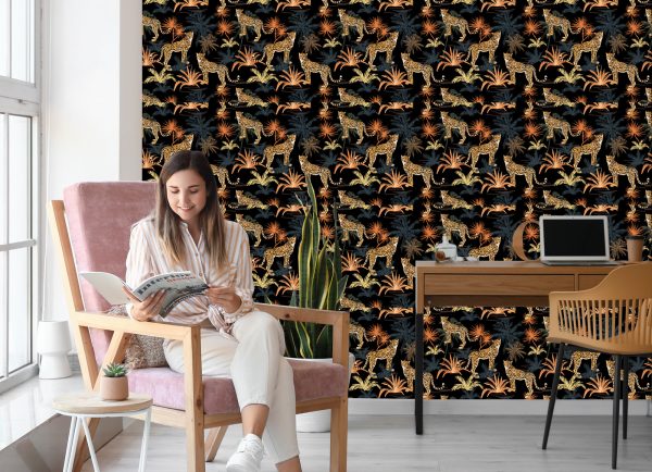 Behang Wilde Katten En Bomen - Afbeelding 7