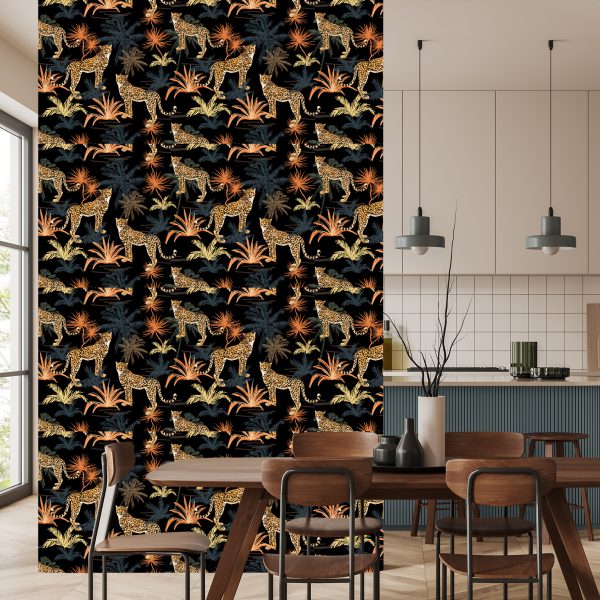 Behang Wilde Katten En Bomen - Afbeelding 4