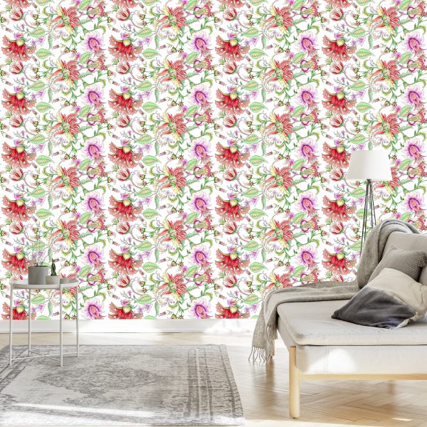 Behang Bloemen In Zachte Kleuren - Afbeelding 3