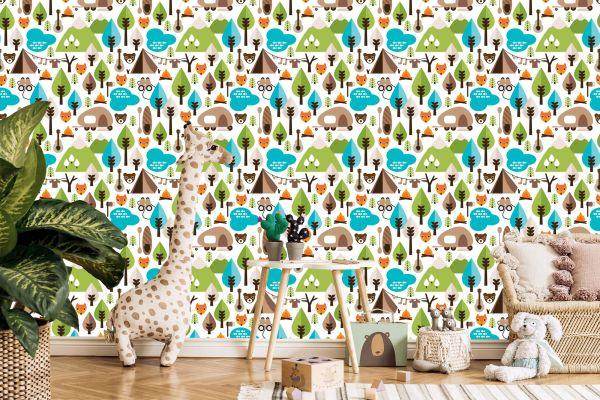 Behang Tree Green Fox-Top Voor Jongenskamer - Afbeelding 5