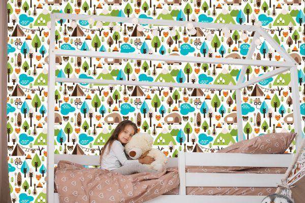 Behang Tree Green Fox-Top Voor Jongenskamer - Afbeelding 7