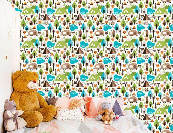 Behang Tree Green Fox-Top Voor Jongenskamer - Afbeelding 6