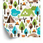 Behang Tree Green Fox-Top Voor Jongenskamer