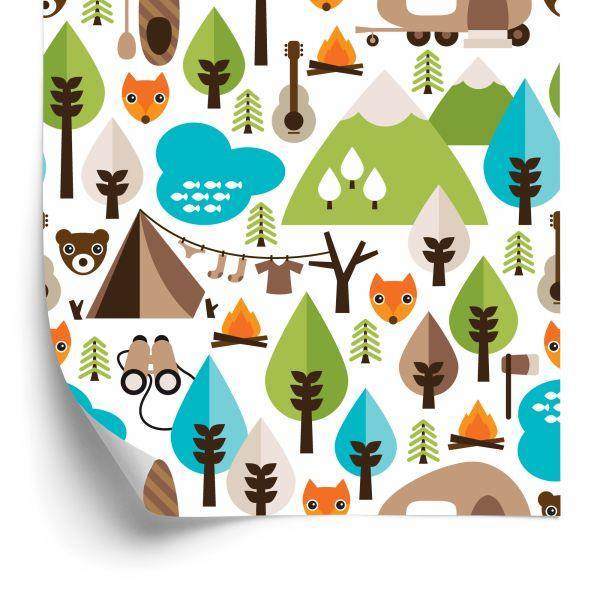 Behang Tree Green Fox-Top Voor Jongenskamer