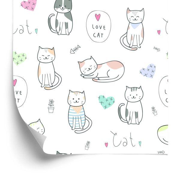 Behang Voor Kinderen - Happy Cats