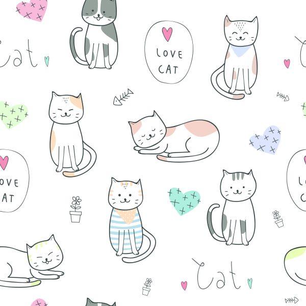 Behang Voor Kinderen - Happy Cats - Afbeelding 2