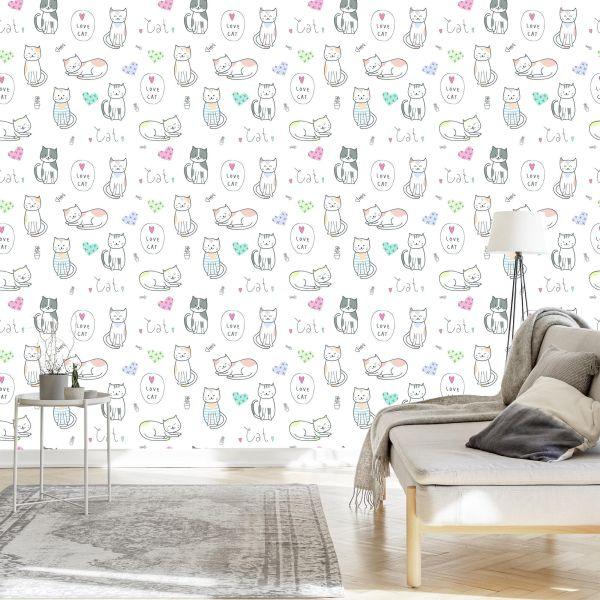 Behang Voor Kinderen - Happy Cats - Afbeelding 3