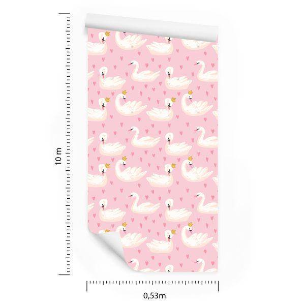 Behang Sprookjesdieren. Zwanen. Kinderkamer - Afbeelding 8