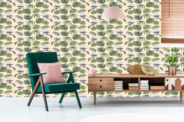 Behang Monstera Vertrekt - Afbeelding 6