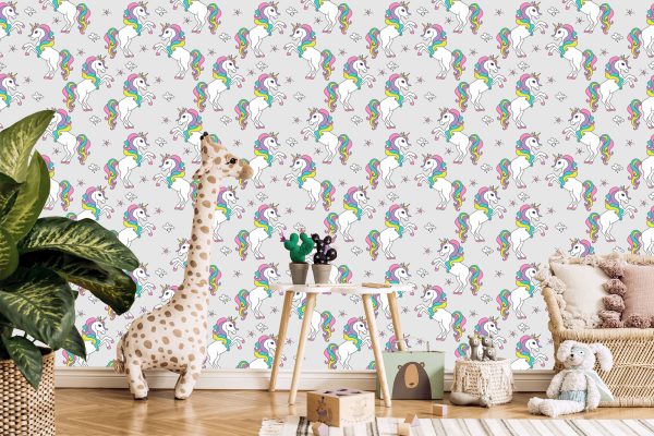 Behang Voor Kinderen - Regenboogeenhoorns - Afbeelding 5