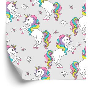 Behang Voor Kinderen - Regenboogeenhoorns