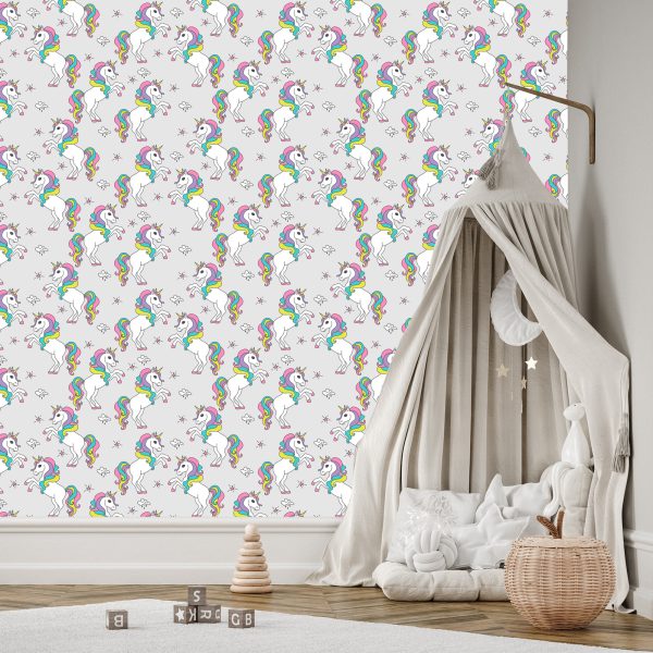 Behang Voor Kinderen - Regenboogeenhoorns - Afbeelding 3