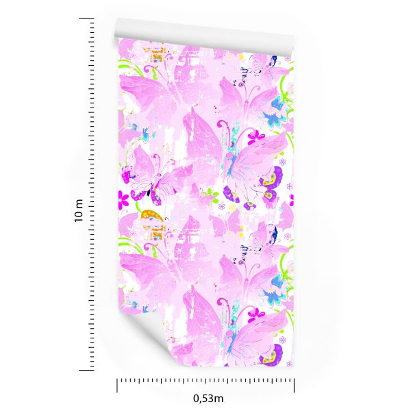 Behang Vlinders, Bloemen, Planten Voor De Babykamer - Afbeelding 8