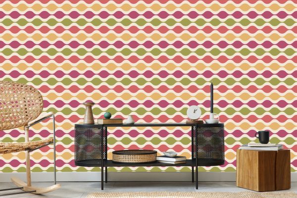 Behang Retro Stijl Golven - Afbeelding 5