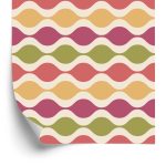 Behang Retro Stijl Golven
