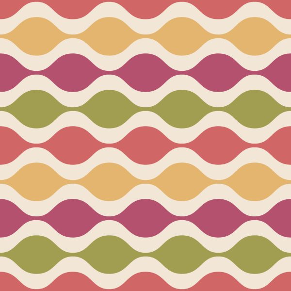 Behang Retro Stijl Golven - Afbeelding 2