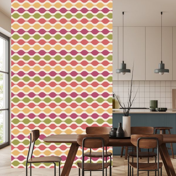 Behang Retro Stijl Golven - Afbeelding 4