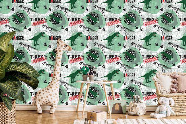 Behang Voor Kinderen, Dinosaurussen, Dieren - Afbeelding 5