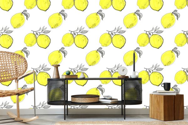 Behang Citroenfruitbladeren Voor In De Keuken - Afbeelding 5