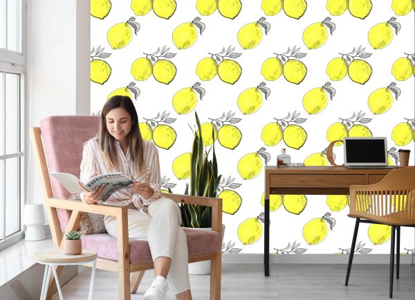 Behang Citroenfruitbladeren Voor In De Keuken - Afbeelding 7