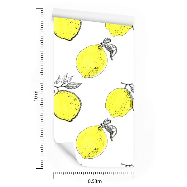 Behang Citroenfruitbladeren Voor In De Keuken - Afbeelding 8