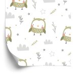 Behang Planten Uilen