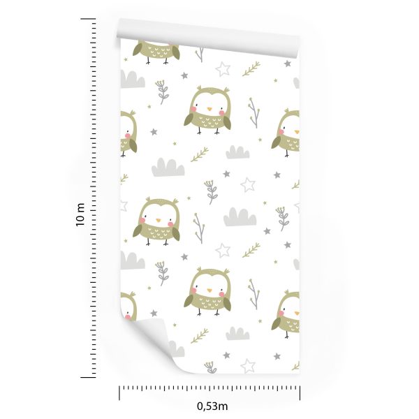 Behang Planten Uilen - Afbeelding 8