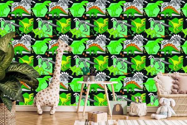 Behang Muur Voor Jongens Dieren Dinosaurussen - Afbeelding 5