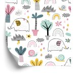 Behang Olifanten Wolken Palmbomen Voor Babykamer