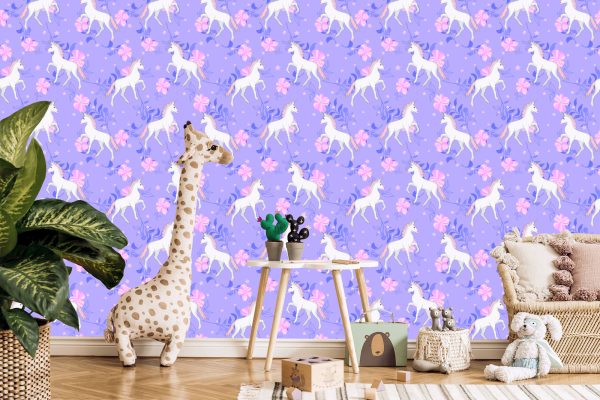 Behang Voor Kinderen - Eenhoorns En Bloemen - Afbeelding 5